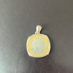 Silver encased Italian Lira pendant